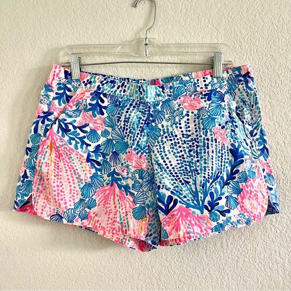Lilly Pulitzer Pink and Blue Floral Women's Shorts - Picture 1 of 4